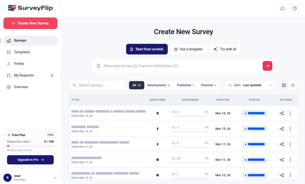 survey flip